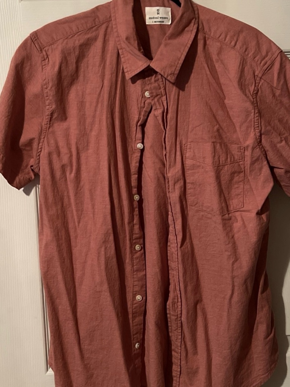 Men's Short-Sleeve Button-Down Shirt in Dusty Rose — Casual Everyday